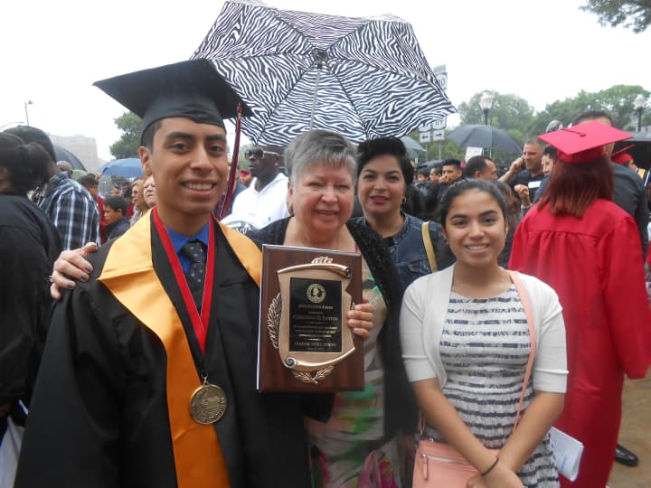 Christian Santos, Riverside High School&#x27;s valedictorian and winner of the Mayor&#x27;s Award.