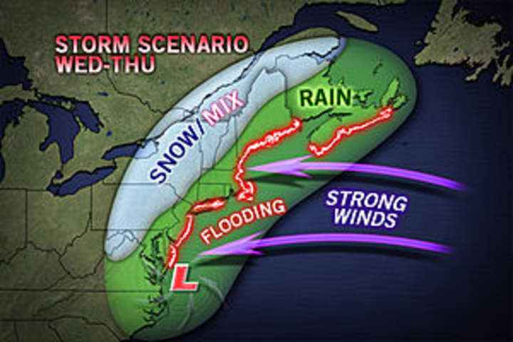 The National Weather Service is forecasting a possible nor&#x27;easter Wednesday and Thursday. 