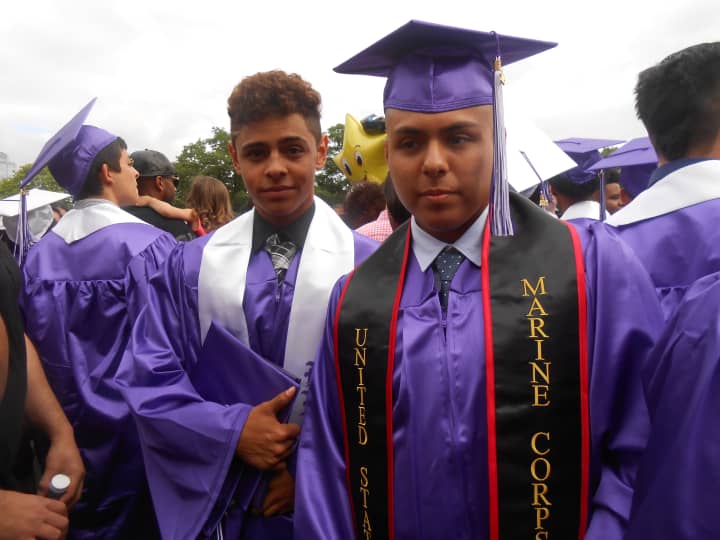 Jonathan Figueroa and Brandon Quintana were happy to finish high school. &quot;I can&#x27;t wait to serve my country,&quot; said Figueroa, who will be joining the U.S. Marines in the next few weeks.
