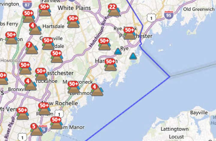 An estimated 60,063 out of 348,198 Con Edison customers in Westchester were without power at 5:30 p.m. Monday.