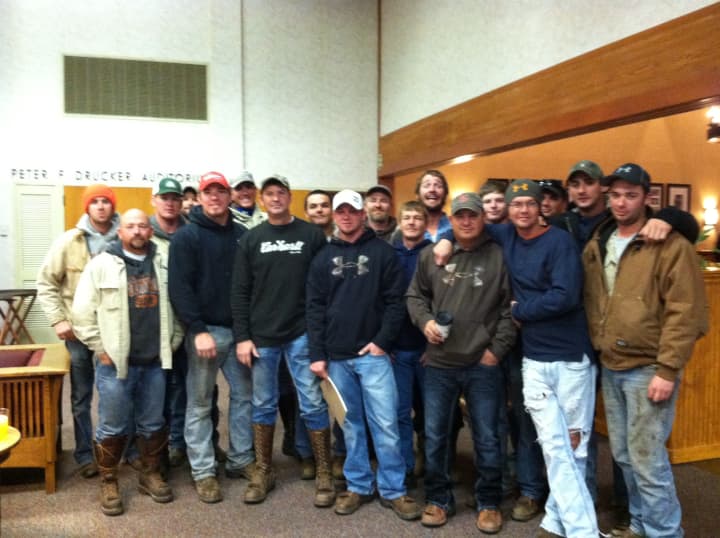 The 20-man power crew from Diversified Services staying at the Edith Macy Conference Center. 