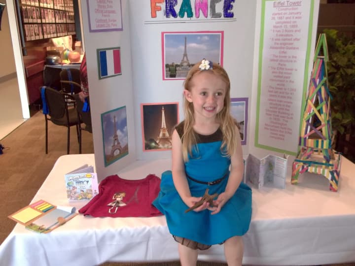 Sophia Bukhover, 3, of White Plains also graduated from her pre-kindergarten class at the Country Children&#x27;s Center. Her family is from France.