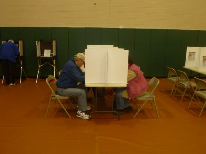 Redding voters filled out ballots at the Community Center.