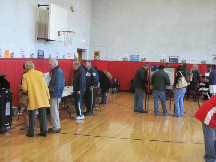 New Rochelle residents voting at Jefferson School Tuesday.