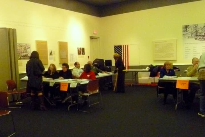 The Philipsburg Manor polling station in Sleepy Hollow saw large numbers of voters on Tuesday.