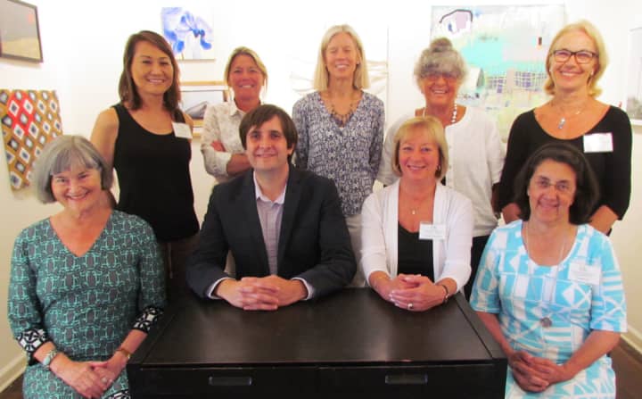 Officers (seated from left) are Lynn Julian, secretary; Bruce Horan, vice president; Kathy Leeds, vice president; and Ana Mernick, treasurer. Board members (standing from left) are Yuko Ike, Amy Schott, Joanna Bridges, Pat Atkin and Eunice Roy.