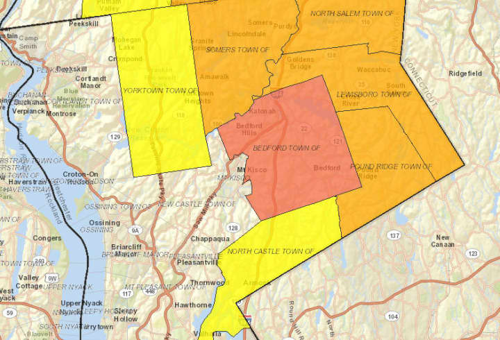 An estimated 925 out of 2,365 NYSEG customers were without power in Pound Ridge at 10:30 a.m. Wednesday.