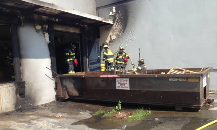 A dumpster fire at the Heim Bearing Co. last Tuesday, June 30, injured a firefighter. 