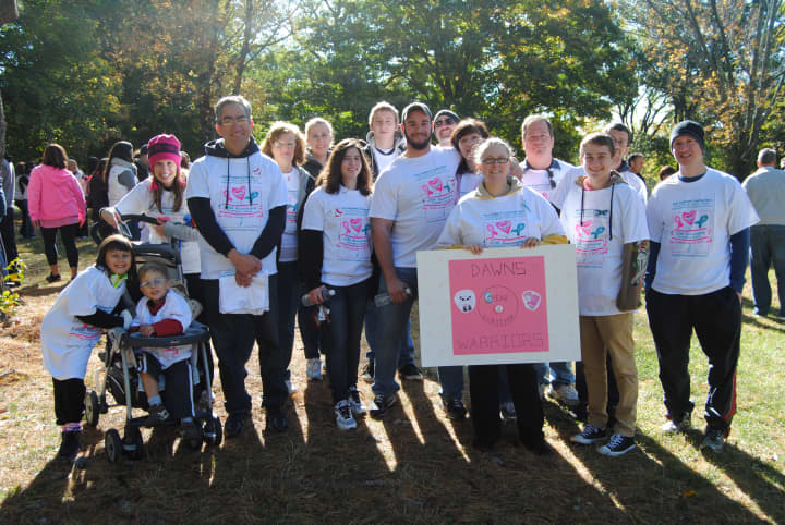 Participants in the 2014 Support-A-Walk for Breast and Ovarian Cancer in Yorktown Heights. 