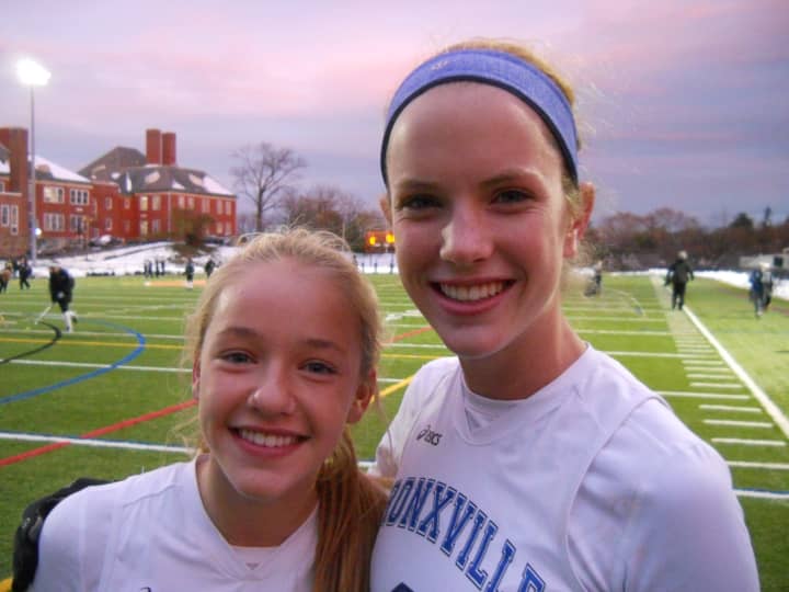 Charlotte Reynolds, left, and Gretchen Richter each had a goal and an assist in Bronxville&#x27;s 2-0 win over Pawling in the Section 1 Class C field hockey title game Thursday.