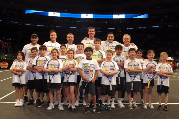 Young players from the Yonkers Tennis Center participated in a showcase at Madison Square Garden on Monday.
