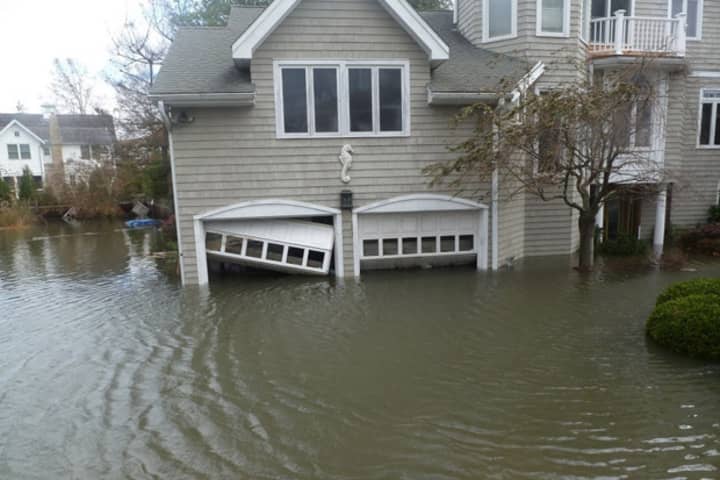 This is one of the many homes in Westport damaged by flooding during Hurricane Sandy.