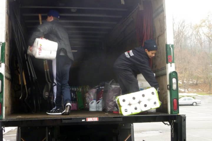 Donations for Hurricane Sandy victims were collected Saturday at Club Fit in Briarcliff Manor.