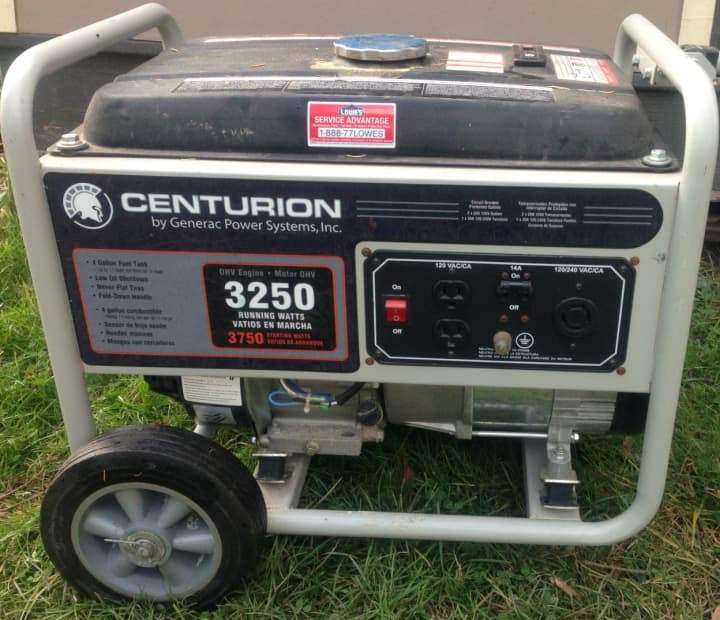 Gas-powered generators such as this one emit carbon monoxide, which can be fatal. 