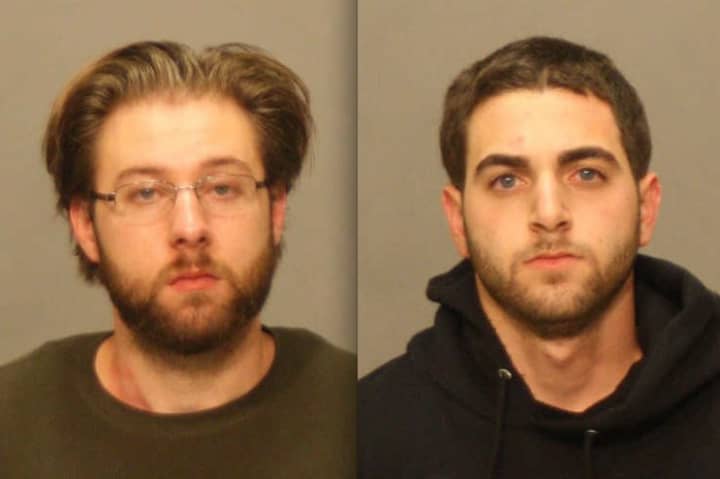 Patrick Kelly, left, and Anthony Cardile are suspected of firing multiple rounds from guns out of their car.