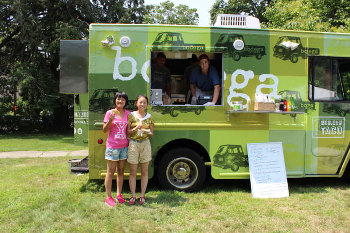 The Fairfield-based Bodega Taco Truck served lunches of modern Mexican food with an urban beach vibe on the Great Lawn during Pequot Library&#x27;s 2014 Summer Book Sale.