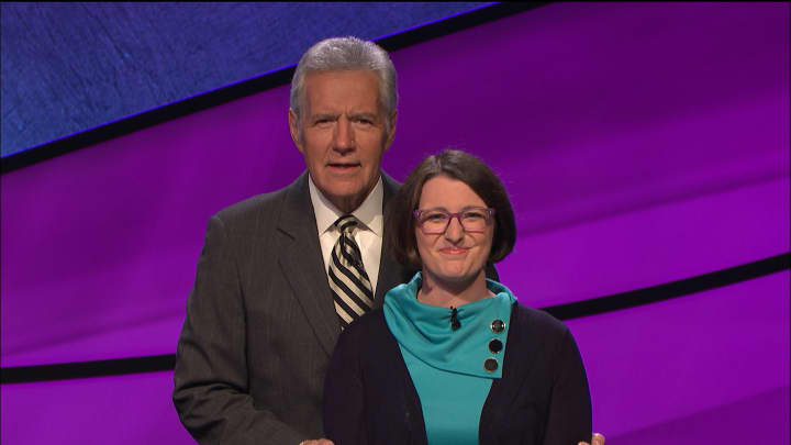 Rye native Julia Lawrence with Alex Trebek, host of &quot;Jeopardy!&quot; The 2002 graduate of Rye Country Day School will appear on Friday night&#x27;s edition at 7 p.m. on WABC-TV. She said she was surprised to discover Trebek &quot;was a real human being.&quot;