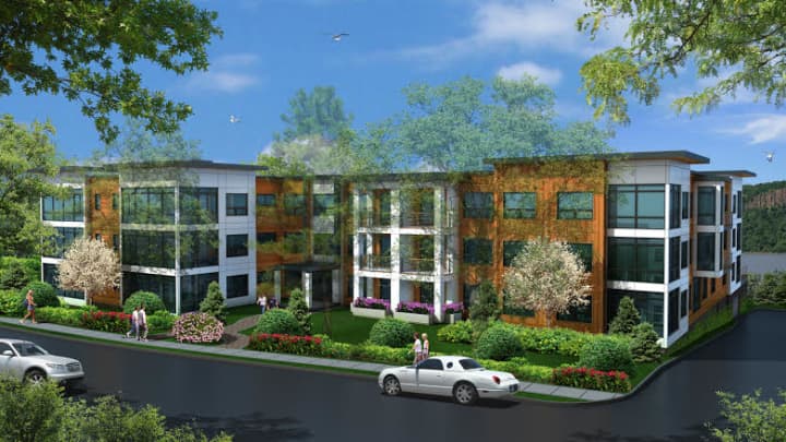 Artist&#x27;s rendering of the proposed 55-unit luxury apartment building.