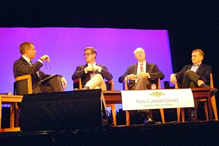 News anchor Brian Williams was joined on the New Canaan High School Stage by MSNBC Host Joe Scarborough, CNN analyst David Gergen and collumnist Peter Goldmark for a panel on the recent election and what&#x27;s to come in the next few years.