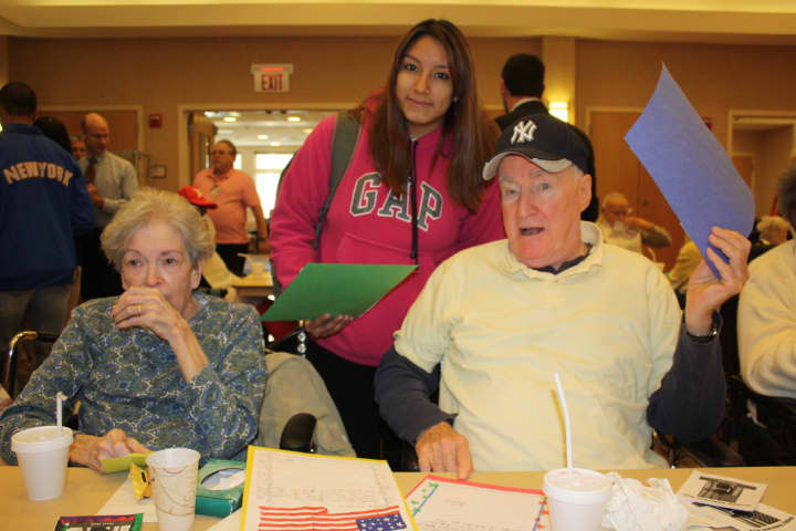 Peekskill students spent time with veterans at the Montrose VA hospital last week.