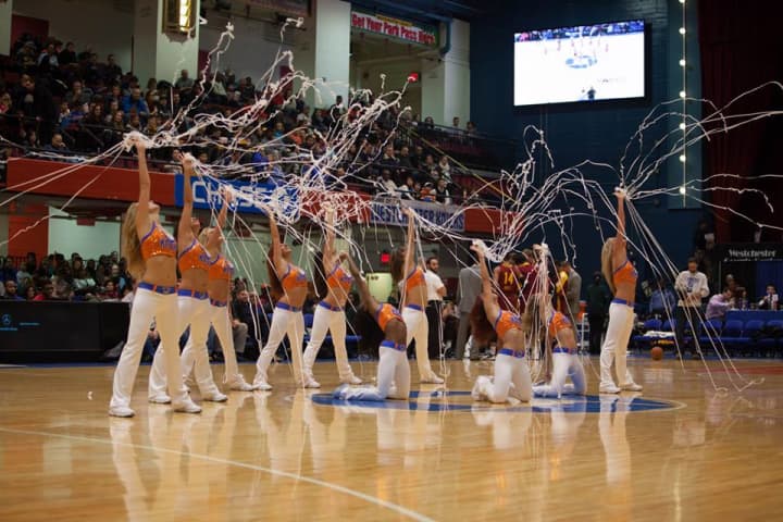 Westchester Knicks Dancers perform at all of the team&#x27;s home games at the Westchester County Center.