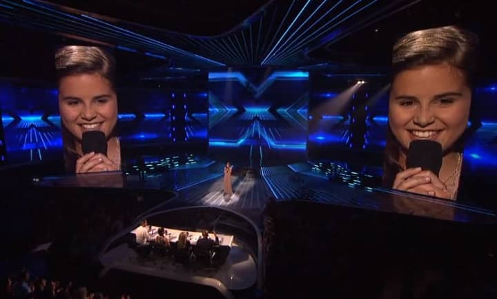 Carly Rose Sonenclar, a teen-ager from Mamaroneck, on stage at &quot;X Factor.&quot; She was voted into the show&#x27;s Top 10.