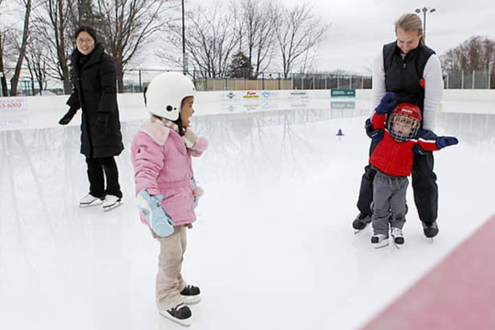 The Westport Police Athletic League ice rink at Longshore Club Park in Westport opens Friday.