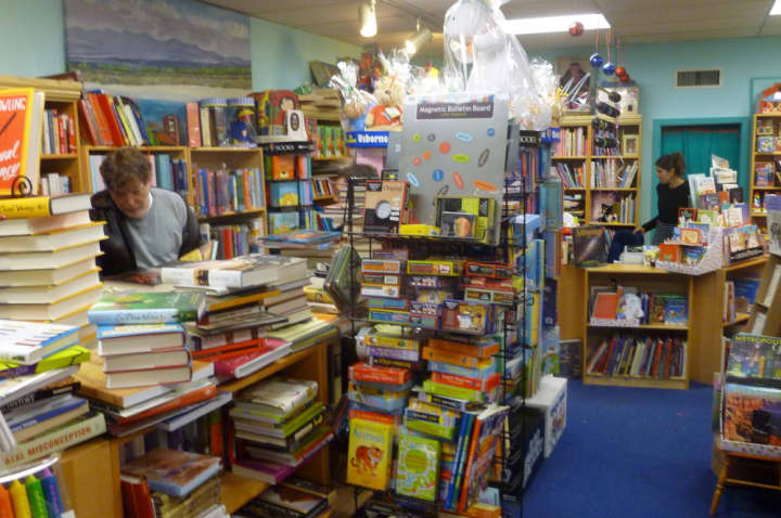 A few shoppers browsed the shelves at Galapagos Books in Hastings on Saturday.