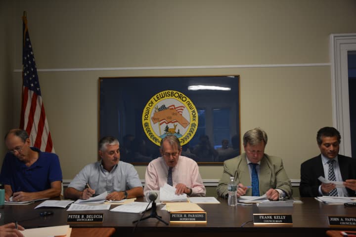 The Lewisboro Town Board at its meeting on Monday.