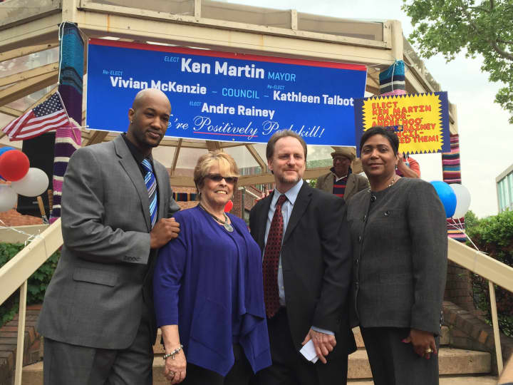 Peekskill Democratic candidates, from left, Andre Rainey, Kathleen Talbot Ken Martin and Vivian McKenzie have unveiled a six-point platform that focuses on quality-of-life issues. 
