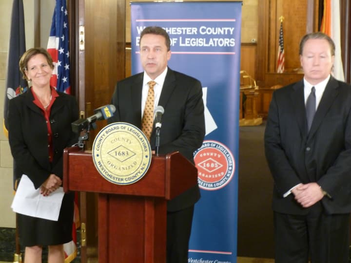 Westchester legislators (from left) Sheila Marcotte (R-District 10), Gordon Burrows (R-District 15) and Michael Smith (R-District 3) want two days before voting on the 2013 budget to look at a list of the Democrats&#x27; deletions.