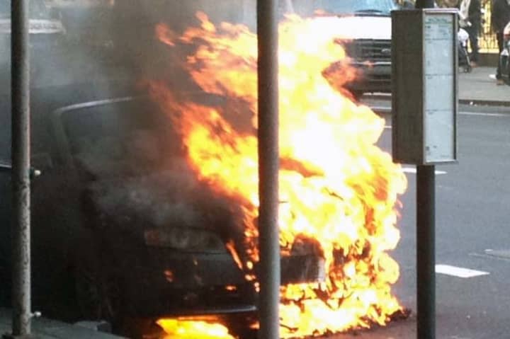 Somers resident Cesar Callan was sitting in his car in lower Manhattan when it caught fire.