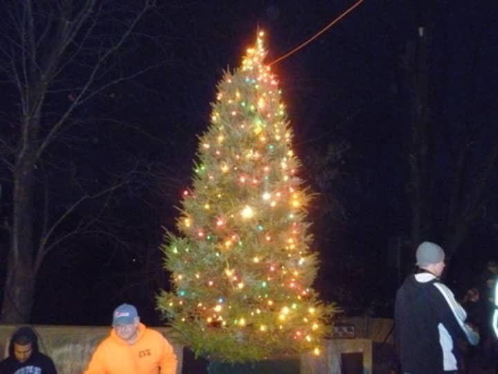 Dobbs Ferry&#x27;s Christmas tree lighting in 2011.