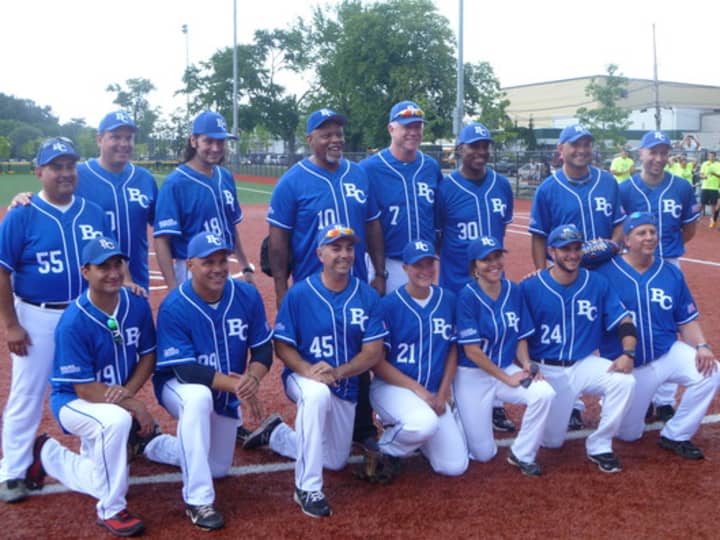 The team from last year&#x27;s softball game, which included Craig Carton and Boomer Esiason.