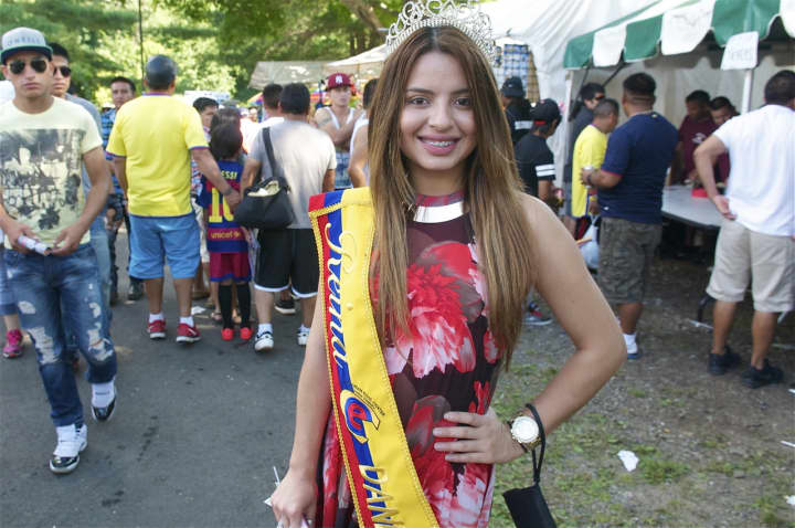 Kelly Pelaez, Queen of Ecuador Civic Center in Danbury, at Sunday&#x27;s Ecuadorian Festival in Danbury.