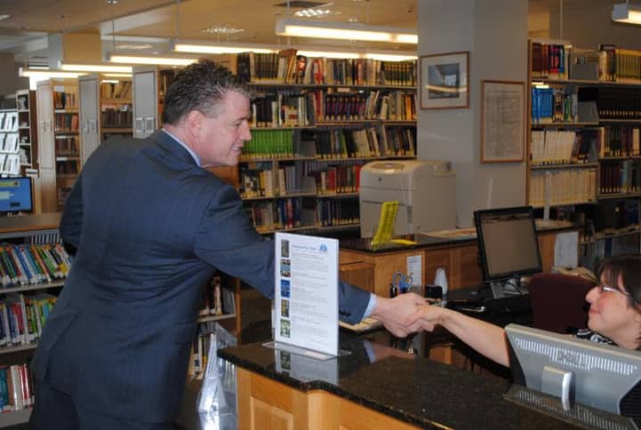 Senator Terrence Murphy at a local library.