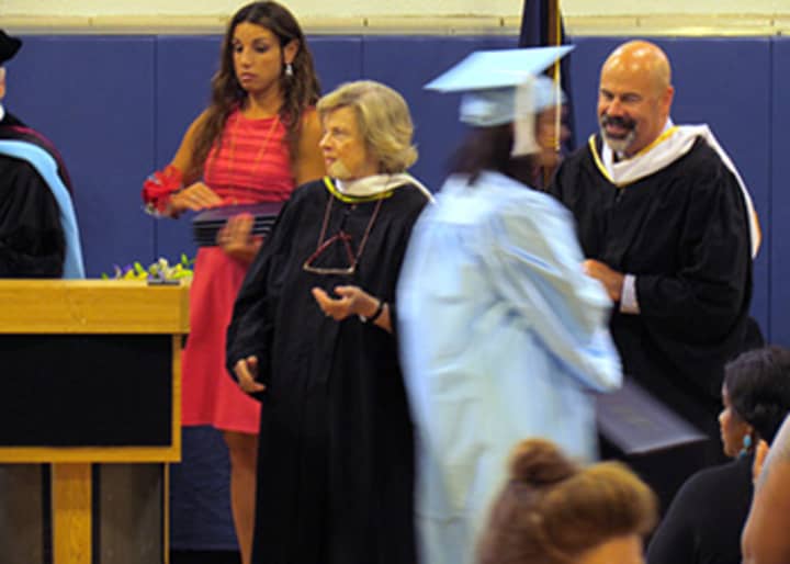 Graduates receiving their diploma from the special-education ANDRUS Orchard School in June. 