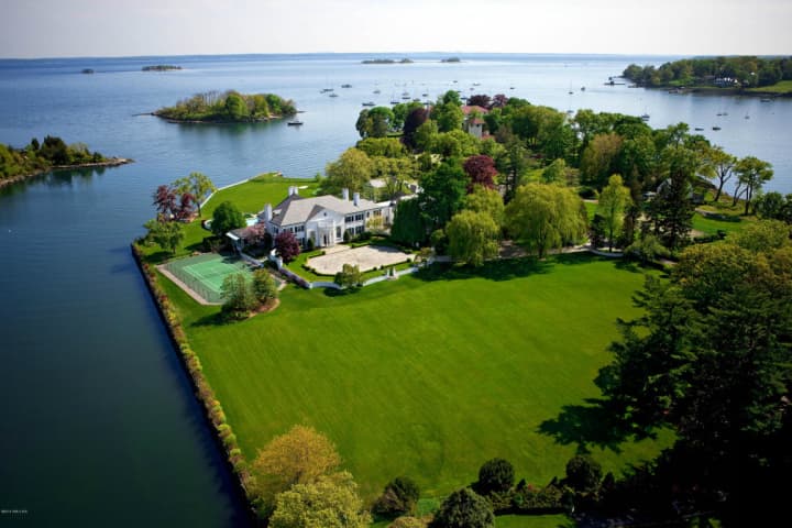 The former home of Donald Trump in the Indian Harbor section of Greenwich is on the market for $54 million.