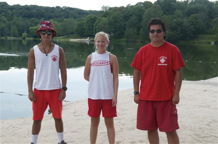 Lifeguards at the ready to help beachgoers beat the heat.