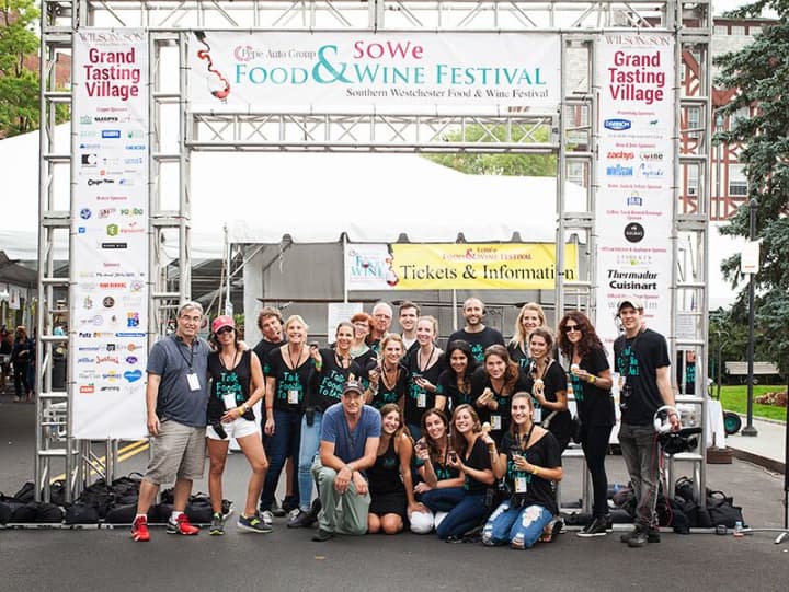 SOWE staff from last year&#x27;s food and wine festival in Scarsdale pose for a group shot.