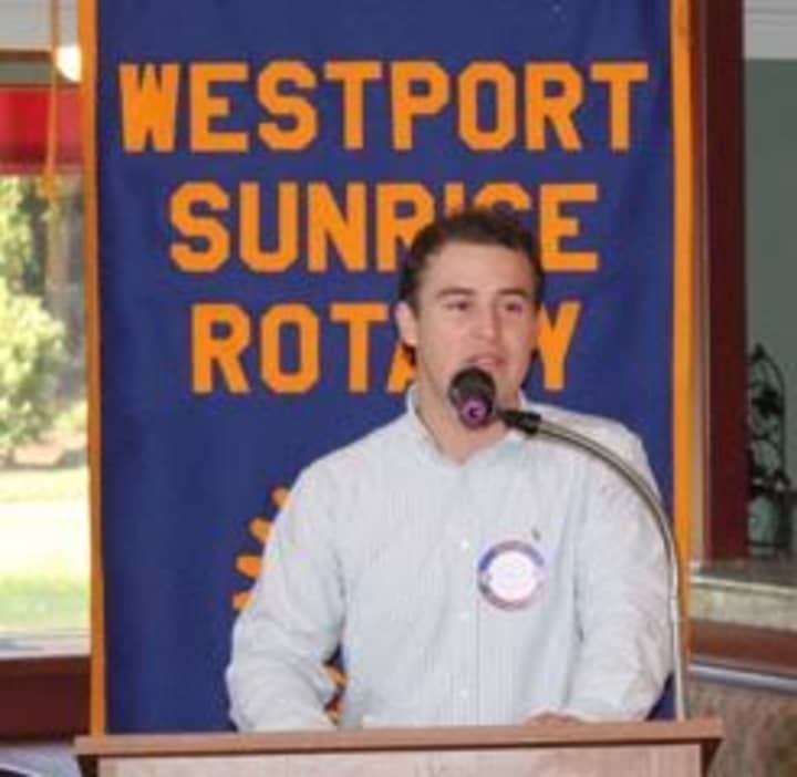 Jacob Meisel, a 19-year-old from Westport headed to his junior year at Harvard, tells the Westport Sunrise Rotary how he makes money by forecasting the weather. 