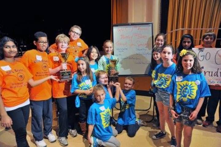 Competitors at the 2014 Westchester Library System Battle of the Books Tournament.