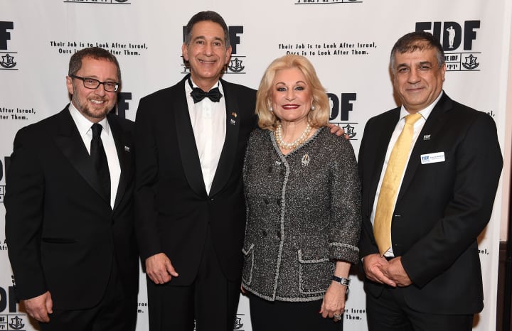 From left, FIDF National Chairman Arthur Stark; FIDF National President Peter Weintraub; FIDF National Chairman Emeritus Nily Falic; and FIDF National Director and CEO Maj. Gen. (Res.) Meir Klifi-Amir at the 2015 FIDF National NY Gala Dinner.