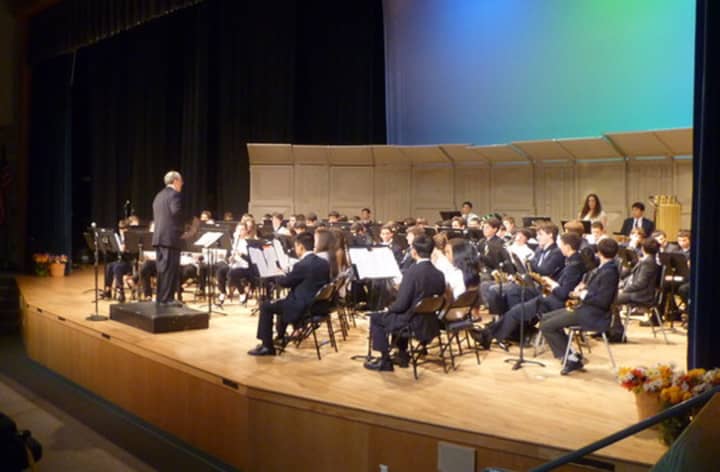 Students in the Blind Brook High School band at a past performance. The band will perform at the school&#x27;s winter concert on Thursday.