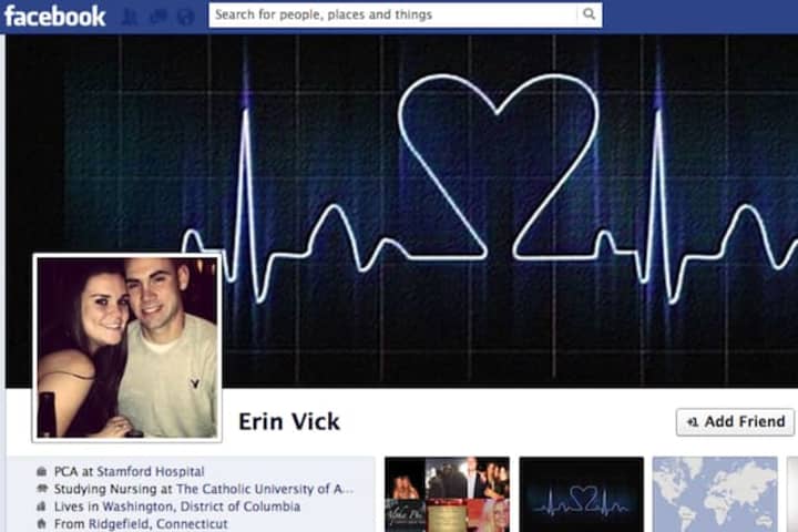 A Facebook page for Erin Vick, whom reports say died in a car crash in New Jersey Friday, says she is a 2009 graduate of Ridgefield High School. 