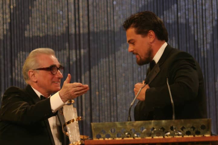 Director Martin Scorsese, left, and Leonardo DiCaprio filmed a movie in Ardsley in 2012.