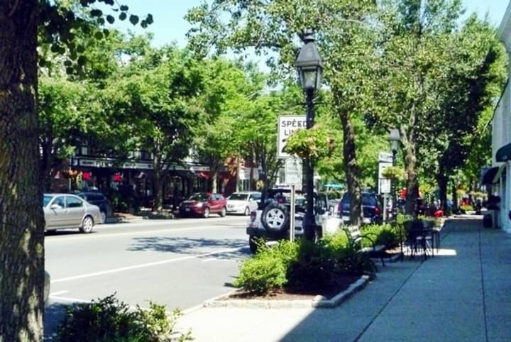 Main Street in Ridgefield, which is the safest Connecticut city to live in, according to HomeSnacks.net.
