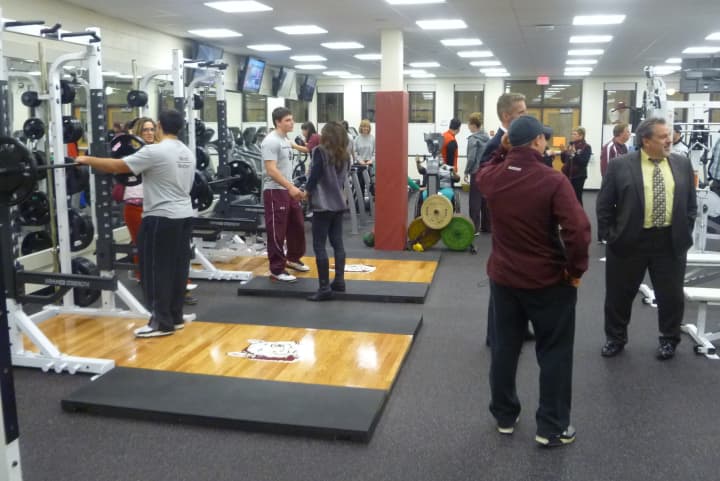 Many school officials and board members were at the Harrison High School fitness center&#x27;s grand opening Monday night. 