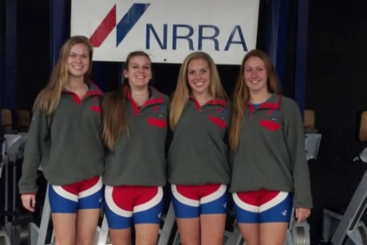 Norwalk River Rowing Association girls (from left) Amanda Jenkins (Wilton), Julia Barr (Norwalk), Kylie O&#x27;Conner (Wilton) and  Maggie Walsh (Trumbull) will row for Division I college teams.