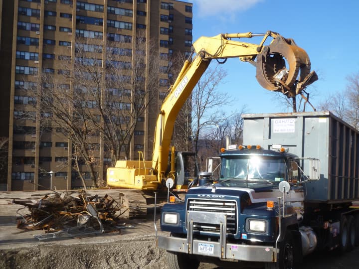 Demolition crews began tearing down Yonkers School 6 on Tuesday at 33 Ashburton Ave. An affordable housing complex will be built in its place.